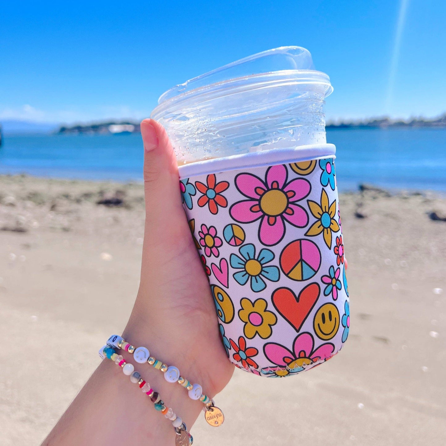 Cutie Cup Cover - Funky Floral - Iced Drink Sleeve
