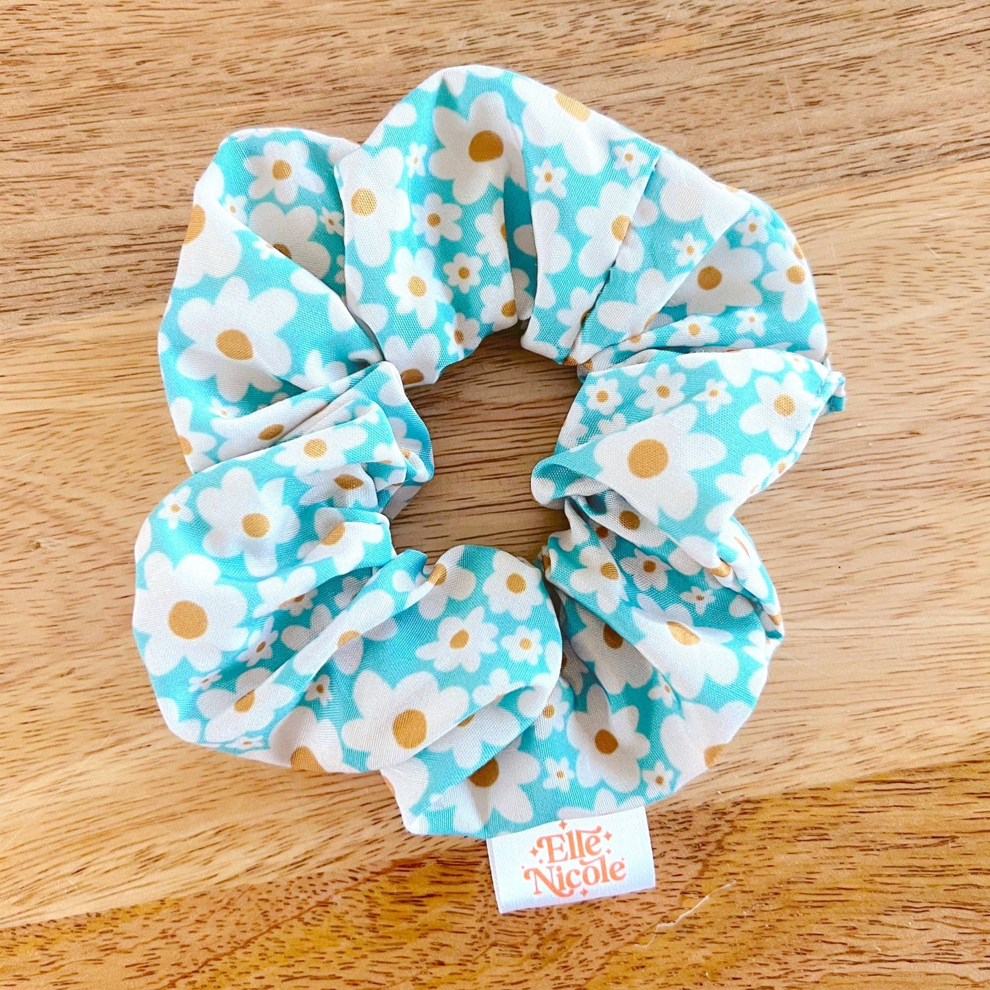 Scrunchie - Blue Daisy Pattern - Hair Accessory