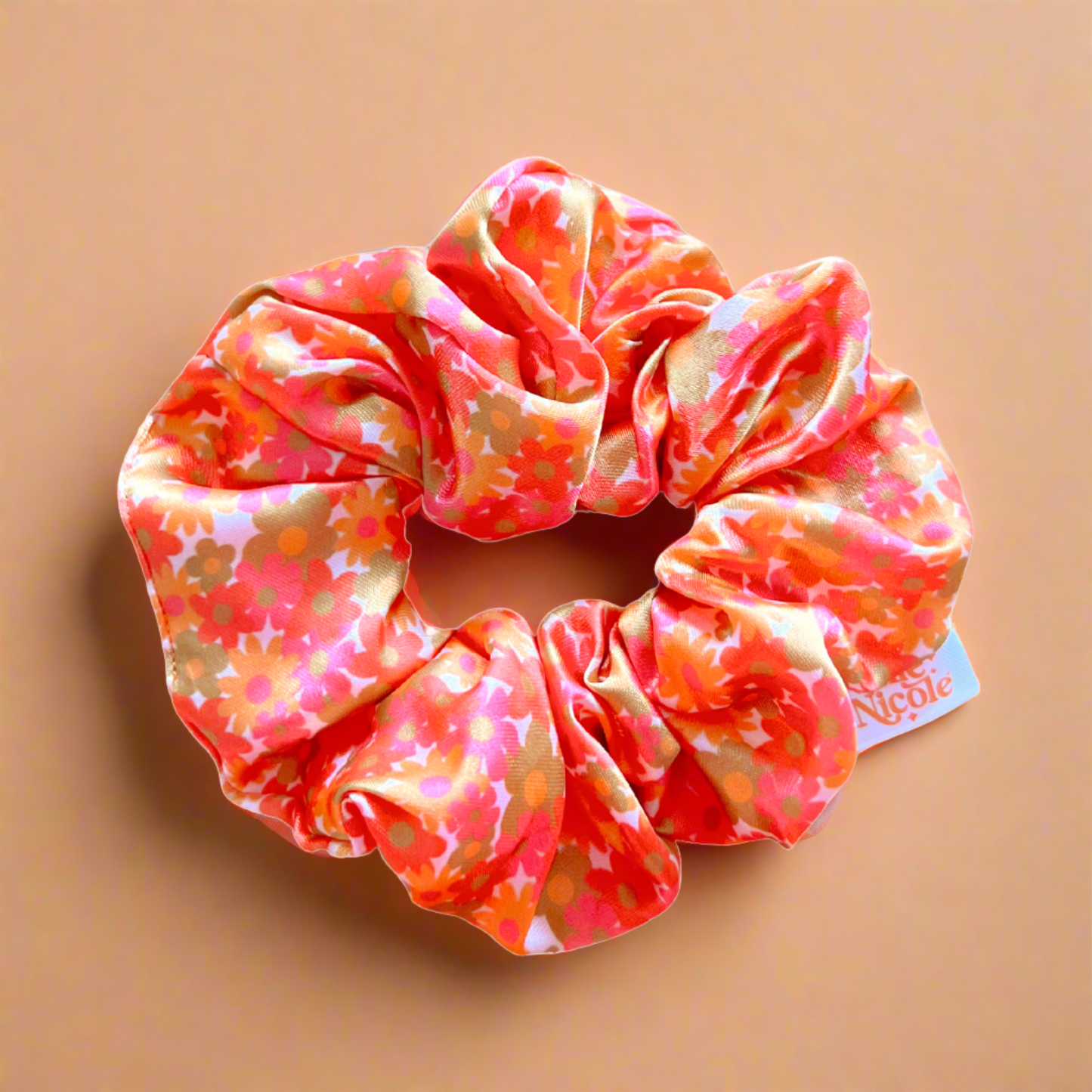 Satin Scrunchie - 60s Floral - Hair Accessory