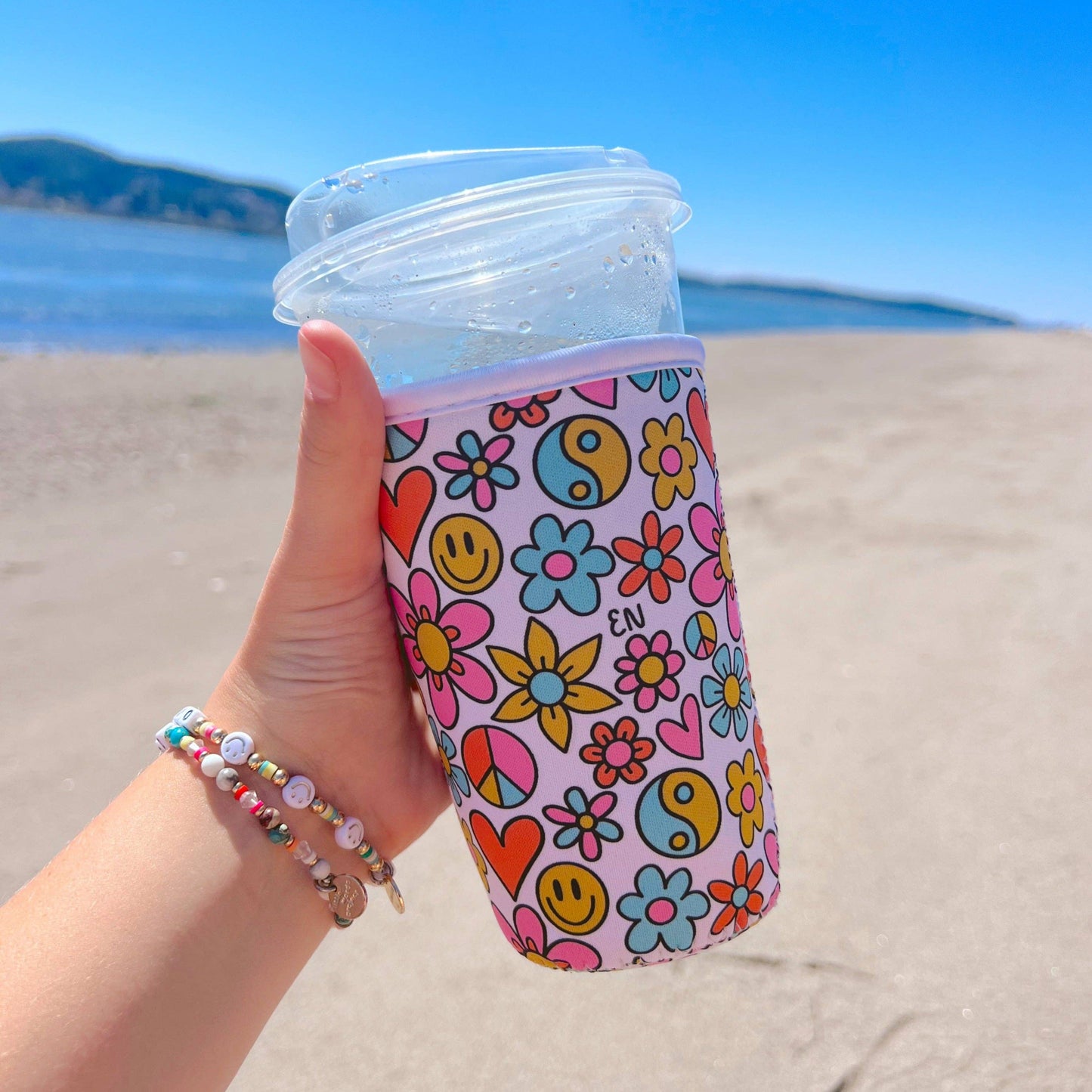 Cutie Cup Cover - Funky Floral - Iced Drink Sleeve