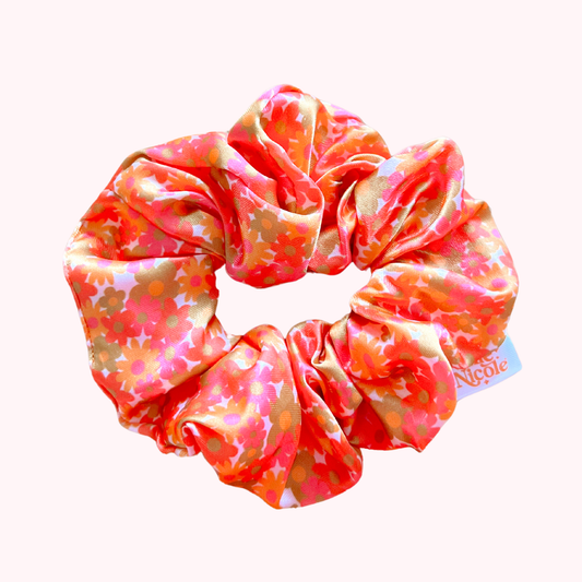 Satin Scrunchie - 60s Floral - Hair Accessory