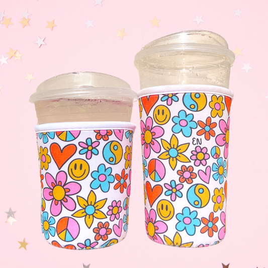 Cutie Cup Cover - Funky Floral - Iced Drink Sleeve