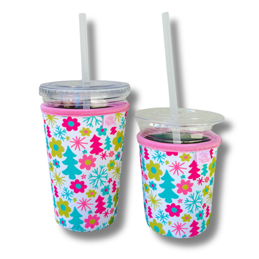 Coffee Cup Cover - 1960s Christmas - Iced Drink Sleeve