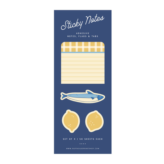Lemon Gingham Sticky Note Set : Page Flags and Tabs